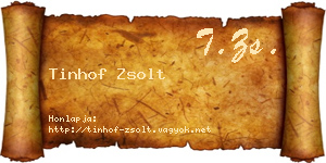 Tinhof Zsolt névjegykártya